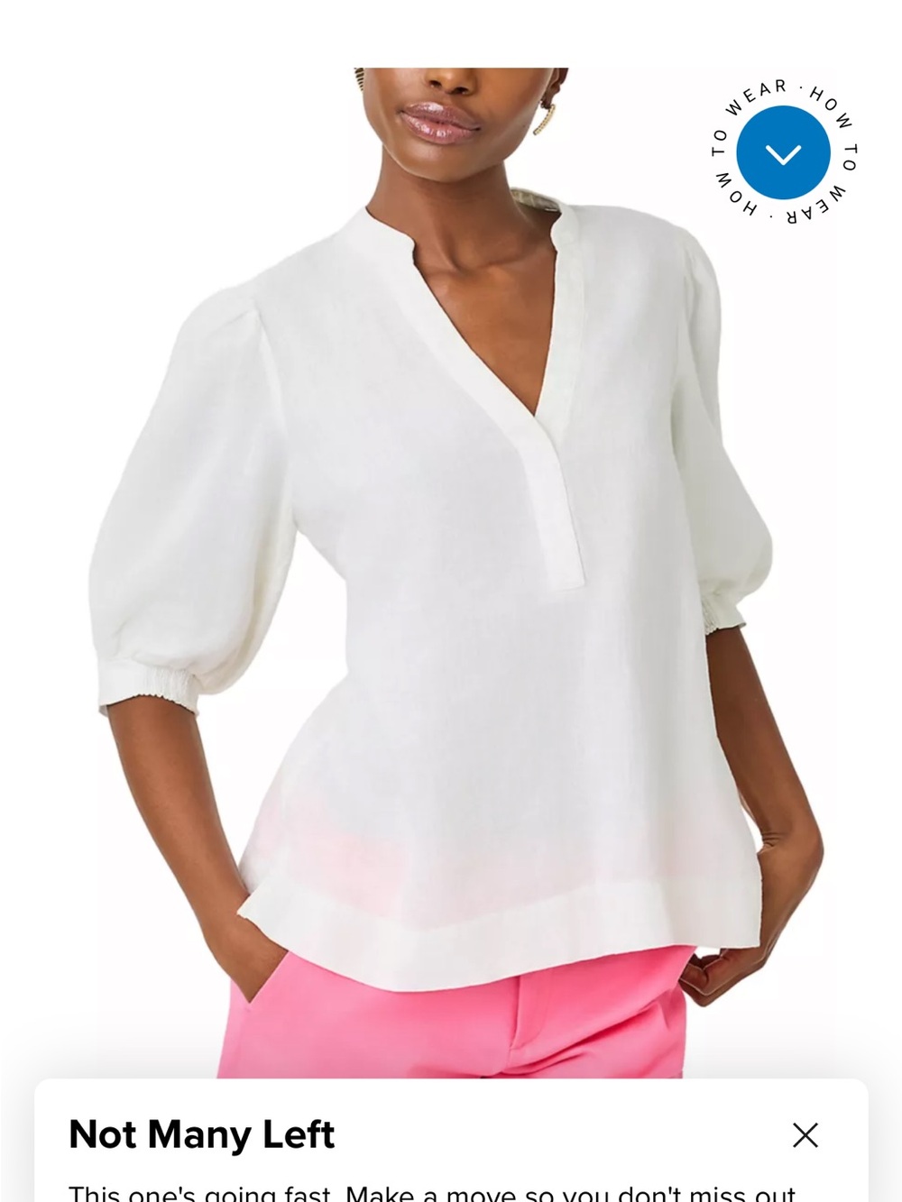 Lilly Pulitzer Mialeigh white linen top